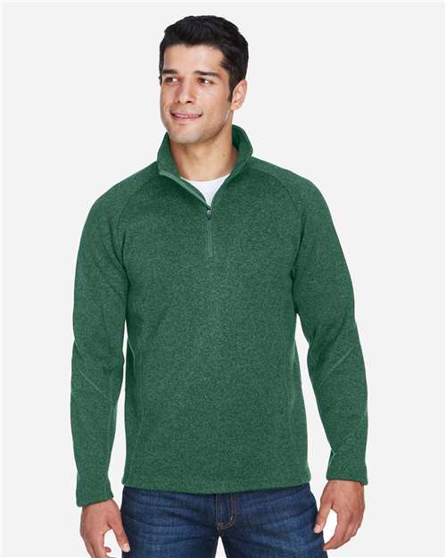 Devon & Jones Unisex Bristol Sweater Fleece Quarter-Zip Pullover - DG792 Forest Heather