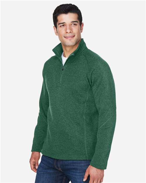 Devon & Jones Unisex Bristol Sweater Fleece Quarter-Zip Pullover - DG792 Forest Heather