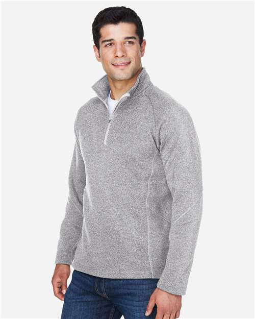 Devon & Jones Unisex Bristol Sweater Fleece Quarter-Zip Pullover - DG792 Grey Heather