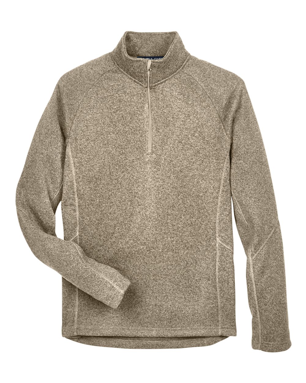 Devon & Jones Unisex Bristol Sweater Fleece Quarter-Zip Pullover - DG792 Khaki Heather