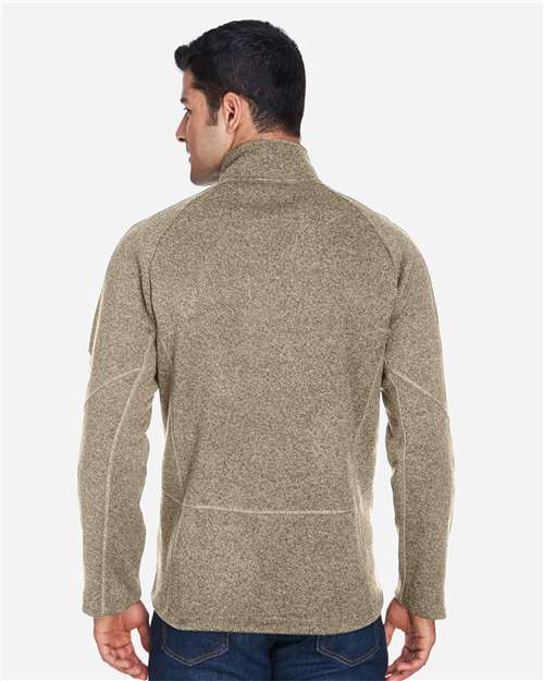 Devon & Jones Unisex Bristol Sweater Fleece Quarter-Zip Pullover - DG792 Khaki Heather