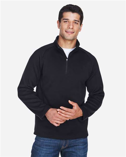 Devon & Jones Unisex Bristol Sweater Fleece Quarter-Zip Pullover - DG792 Black