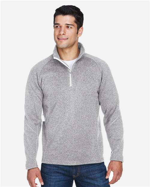 Devon & Jones Unisex Bristol Sweater Fleece Quarter-Zip Pullover - DG792 Grey Heather