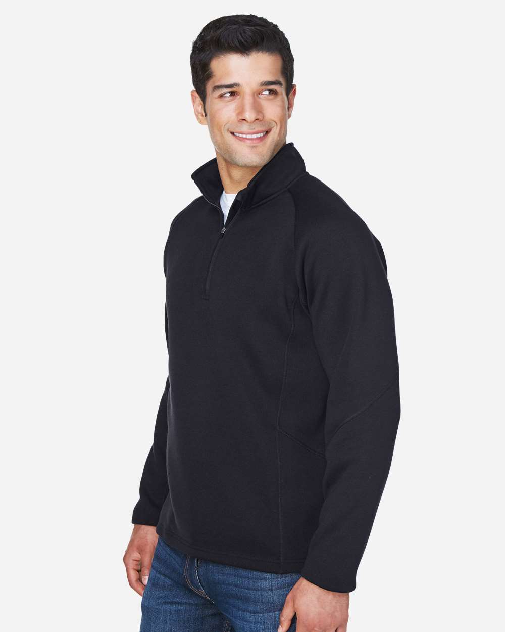 Devon & Jones Unisex Bristol Sweater Fleece Quarter-Zip Pullover - DG792 Black