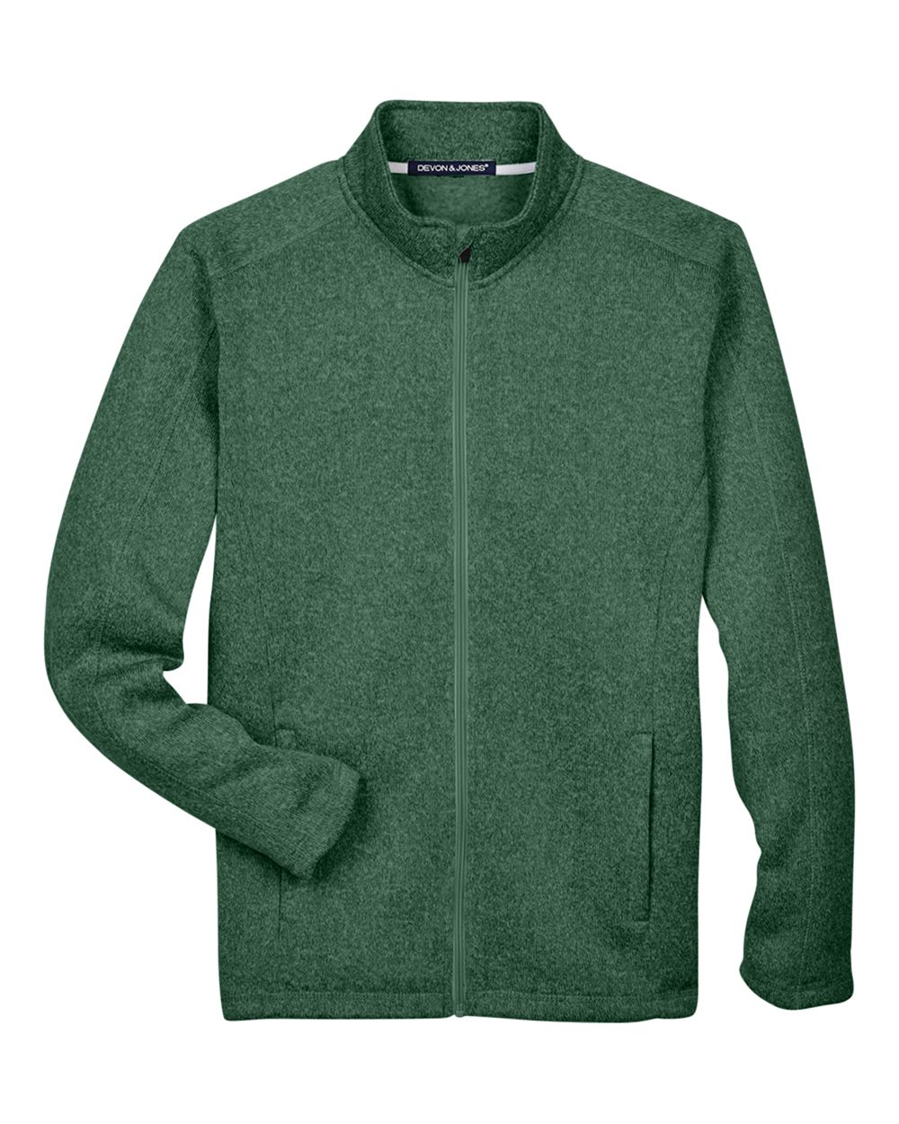 Devon & Jones Men's Bristol Full-Zip Sweater Fleece Jacket - DG793 Forest Heather