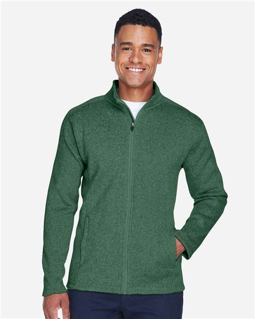 Devon & Jones Men's Bristol Full-Zip Sweater Fleece Jacket - DG793 Forest Heather