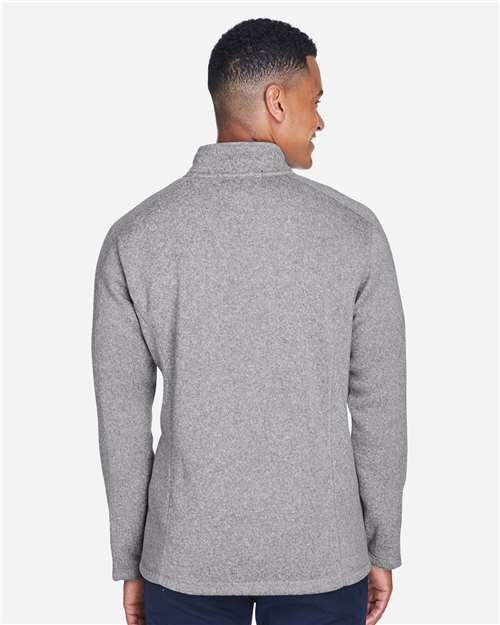 Devon & Jones Men's Bristol Full-Zip Sweater Fleece Jacket - DG793 Grey Heather