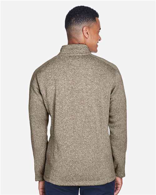 Devon & Jones Men's Bristol Full-Zip Sweater Fleece Jacket - DG793 Khaki Heather