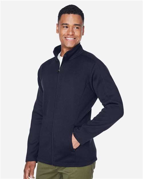 Devon & Jones Men's Bristol Full-Zip Sweater Fleece Jacket - DG793 Navy