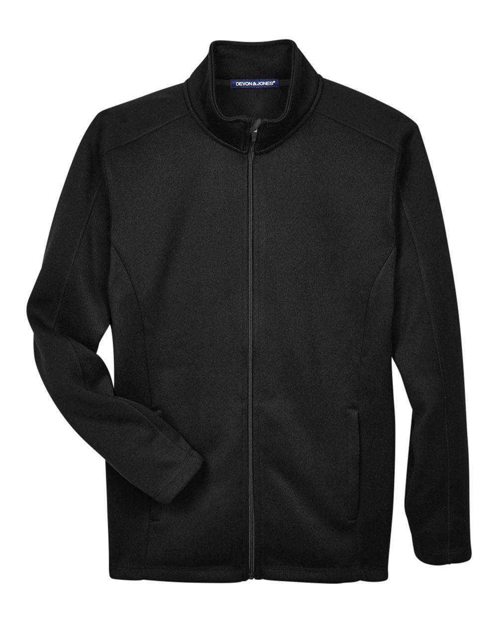 Devon & Jones Men's Bristol Full-Zip Sweater Fleece Jacket - DG793 Black