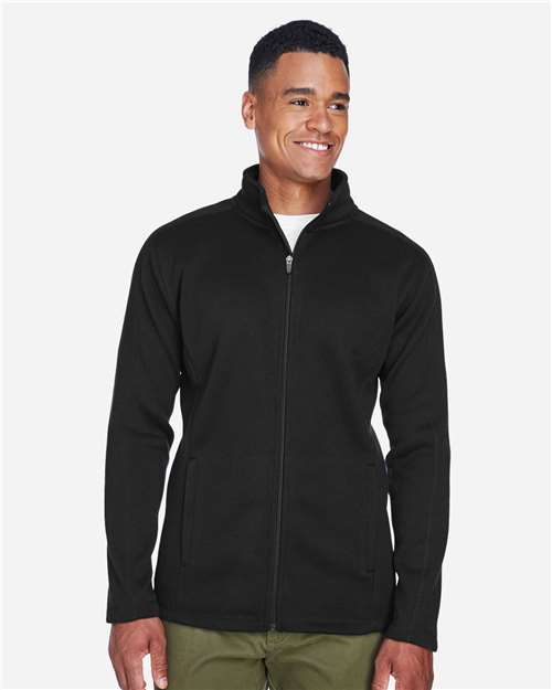 Devon & Jones Men's Bristol Full-Zip Sweater Fleece Jacket - DG793 Black
