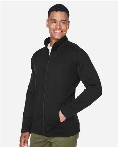 Devon & Jones Men's Bristol Full-Zip Sweater Fleece Jacket - DG793 Black