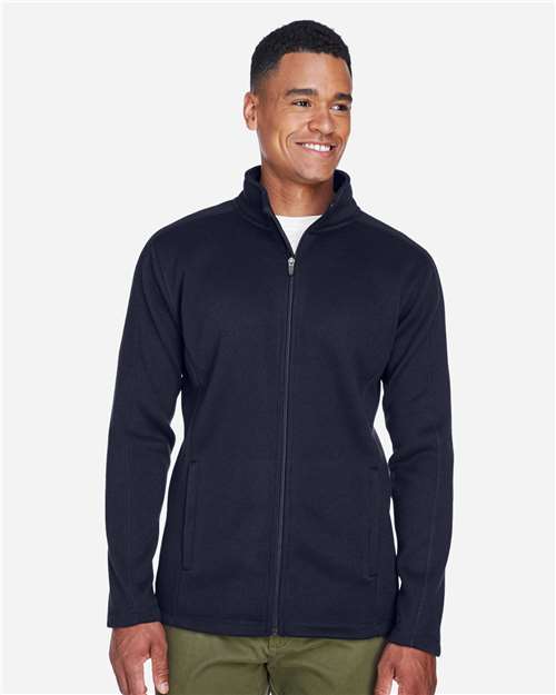 Devon & Jones Men's Bristol Full-Zip Sweater Fleece Jacket - DG793 Navy