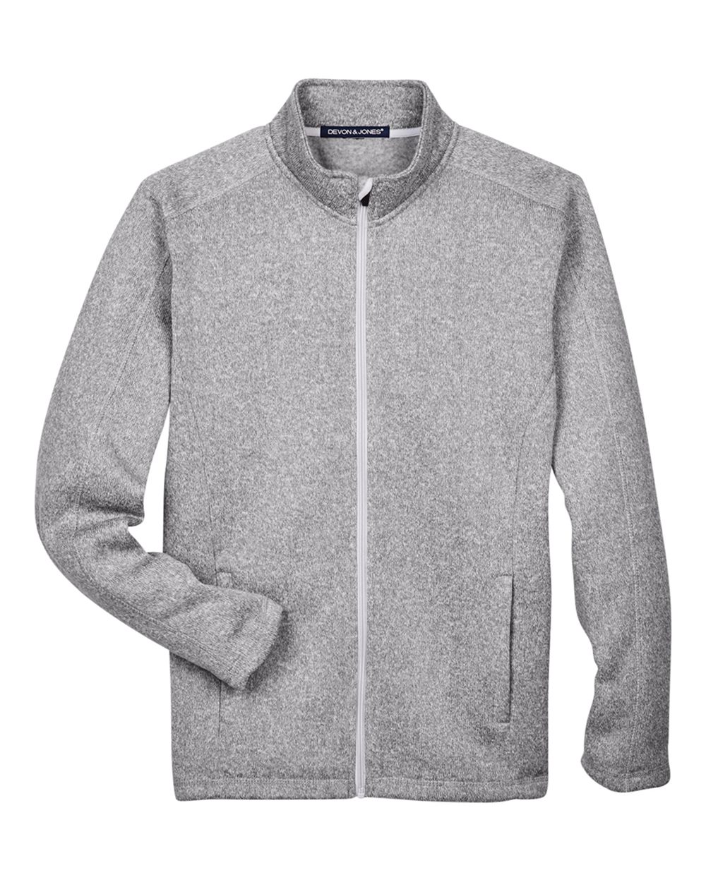 Devon & Jones Men's Bristol Full-Zip Sweater Fleece Jacket - DG793 Grey Heather