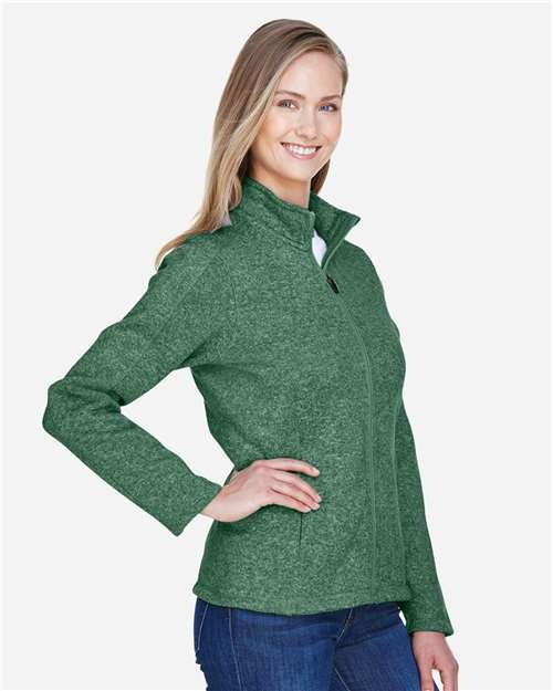 Devon & Jones Women's Bristol Full-Zip Sweater Fleece Jacket - DG793W Forest Heather