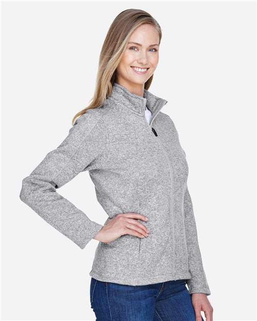 Devon & Jones Women's Bristol Full-Zip Sweater Fleece Jacket - DG793W Grey Heather
