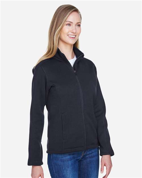 Devon & Jones Women's Bristol Full-Zip Sweater Fleece Jacket - DG793W Black