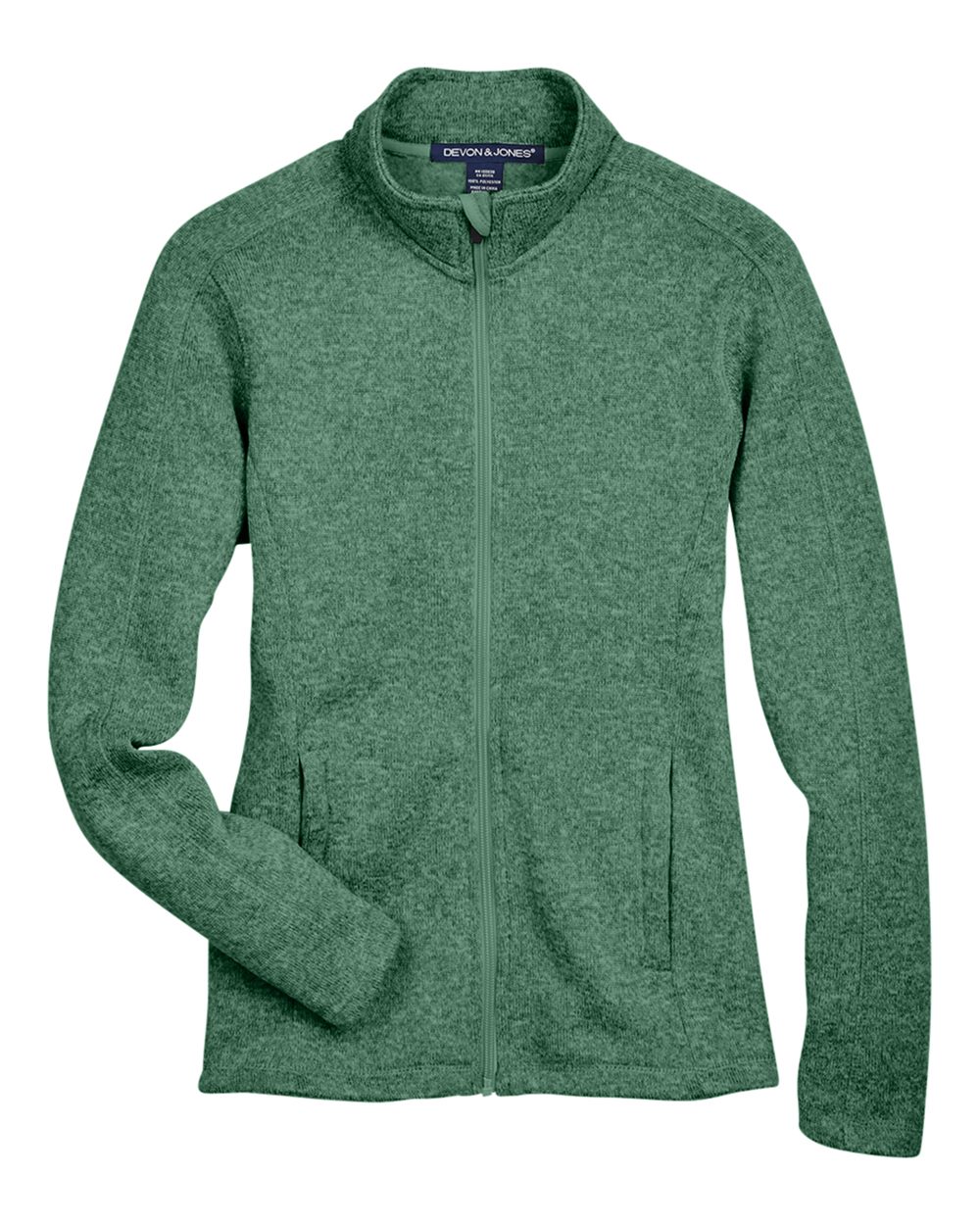 Devon & Jones Women's Bristol Full-Zip Sweater Fleece Jacket - DG793W Forest Heather