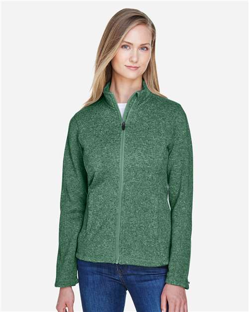 Devon & Jones Women's Bristol Full-Zip Sweater Fleece Jacket - DG793W Forest Heather