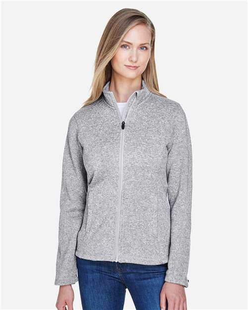 Devon & Jones Women's Bristol Full-Zip Sweater Fleece Jacket - DG793W Grey Heather
