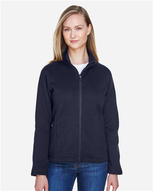 Devon & Jones Women's Bristol Full-Zip Sweater Fleece Jacket - DG793W Navy