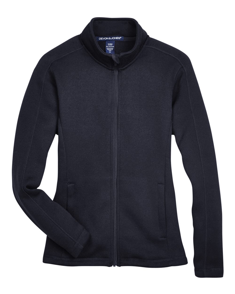 Devon & Jones Women's Bristol Full-Zip Sweater Fleece Jacket - DG793W Black