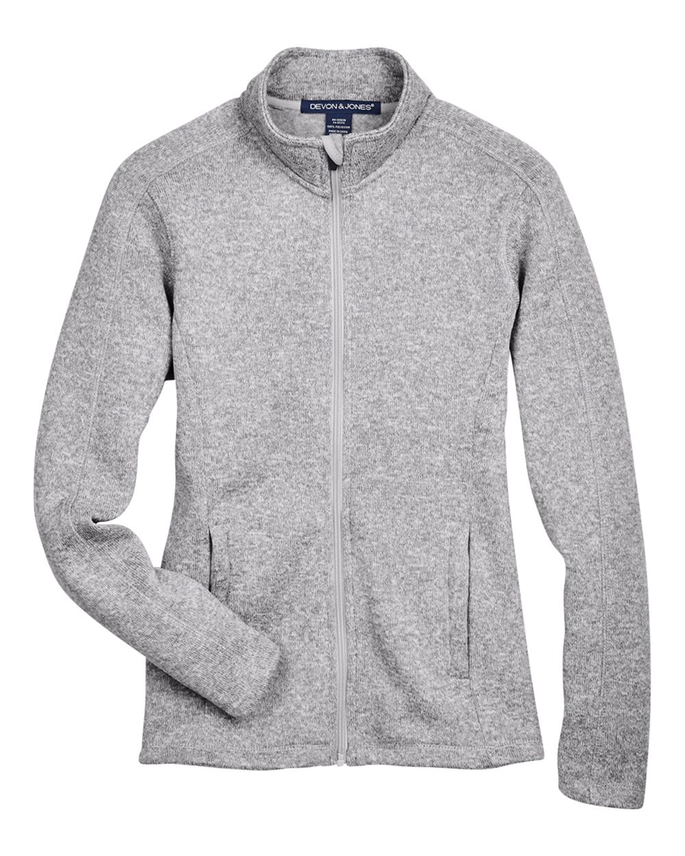 Devon & Jones Women's Bristol Full-Zip Sweater Fleece Jacket - DG793W Grey Heather
