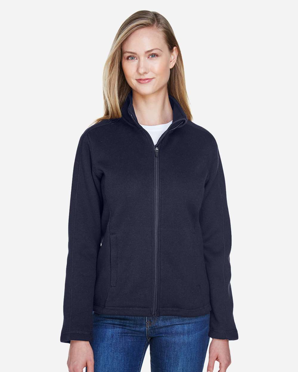 Devon & Jones Women's Bristol Full-Zip Sweater Fleece Jacket - DG793W Navy