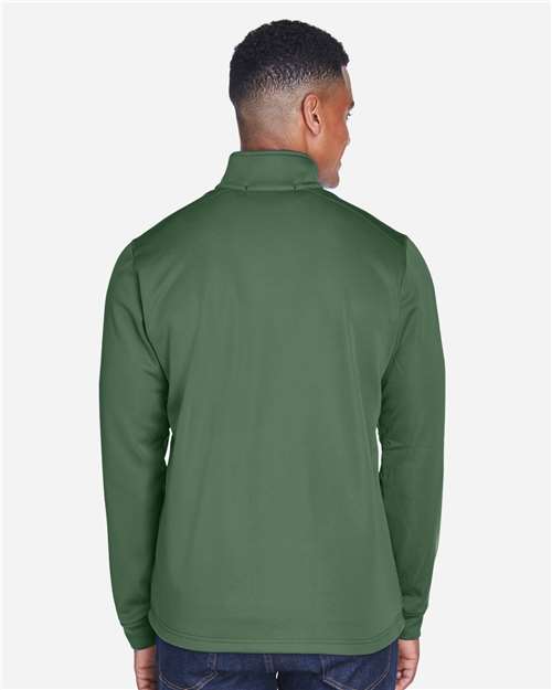 Devon & Jones Men's Newbury Colorblock Mélange Fleece Full-Zip jacket - DG796 Forest- Forest Heather