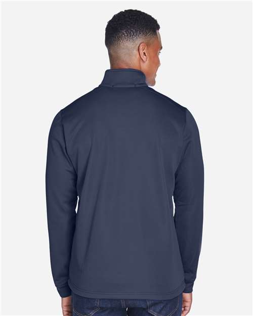 Devon & Jones Men's Newbury Colorblock Mélange Fleece Full-Zip jacket - DG796 Navy- Navy Heather