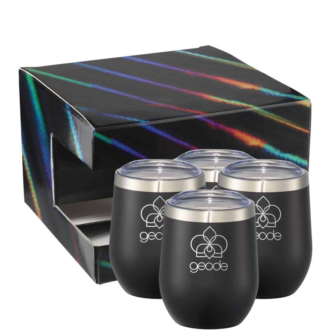 Corzo Cup 12oz 4 in 1 Gift Set - 1626-99 Black