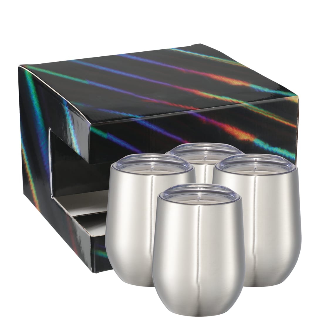 Corzo Cup 12oz 4 in 1 Gift Set - 1626-99 Silver