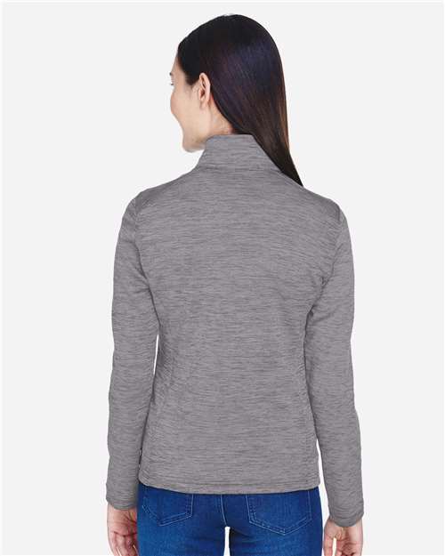 Devon & Jones Women's Newbury Mélange Fleece Quarter-Zip Pullover - DG798W Dark Grey Heather