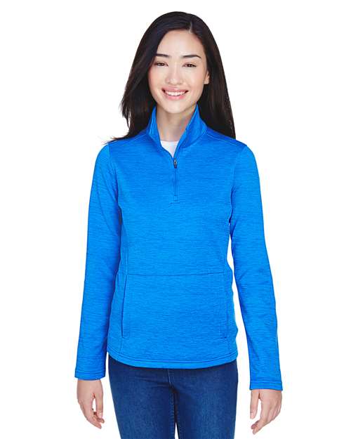 Devon & Jones Women's Newbury Mélange Fleece Quarter-Zip Pullover - DG798W French Blue Heather