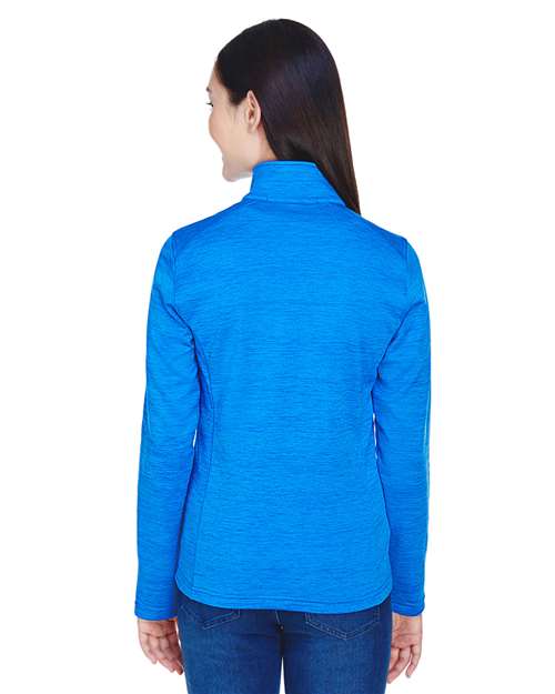 Devon & Jones Women's Newbury Mélange Fleece Quarter-Zip Pullover - DG798W French Blue Heather