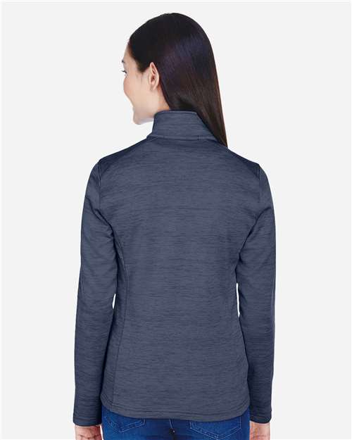 Devon & Jones Women's Newbury Mélange Fleece Quarter-Zip Pullover - DG798W Navy Heather