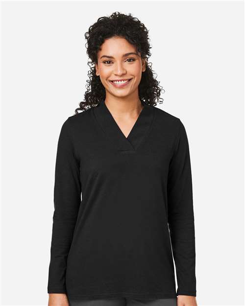 Devon & Jones Women's Raleigh Shawl Collar Knit Top - DP121W Black