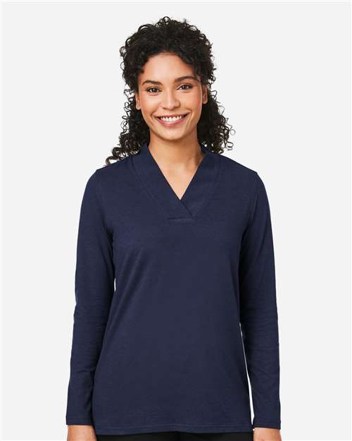 Devon & Jones Women's Raleigh Shawl Collar Knit Top - DP121W Navy