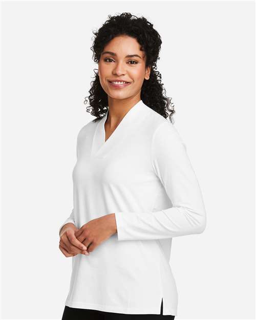 Devon & Jones Women's Raleigh Shawl Collar Knit Top - DP121W White