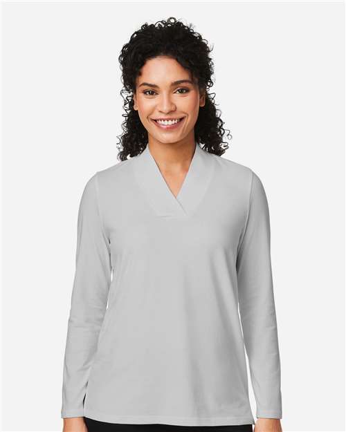 Devon & Jones Women's Raleigh Shawl Collar Knit Top - DP121W Grey