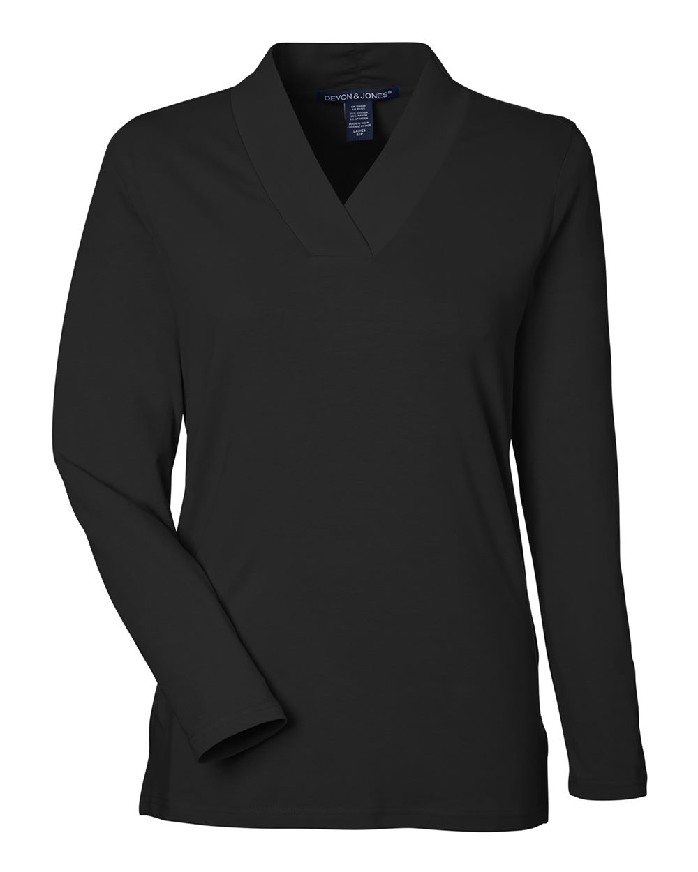 Devon & Jones Women's Raleigh Shawl Collar Knit Top - DP121W Black