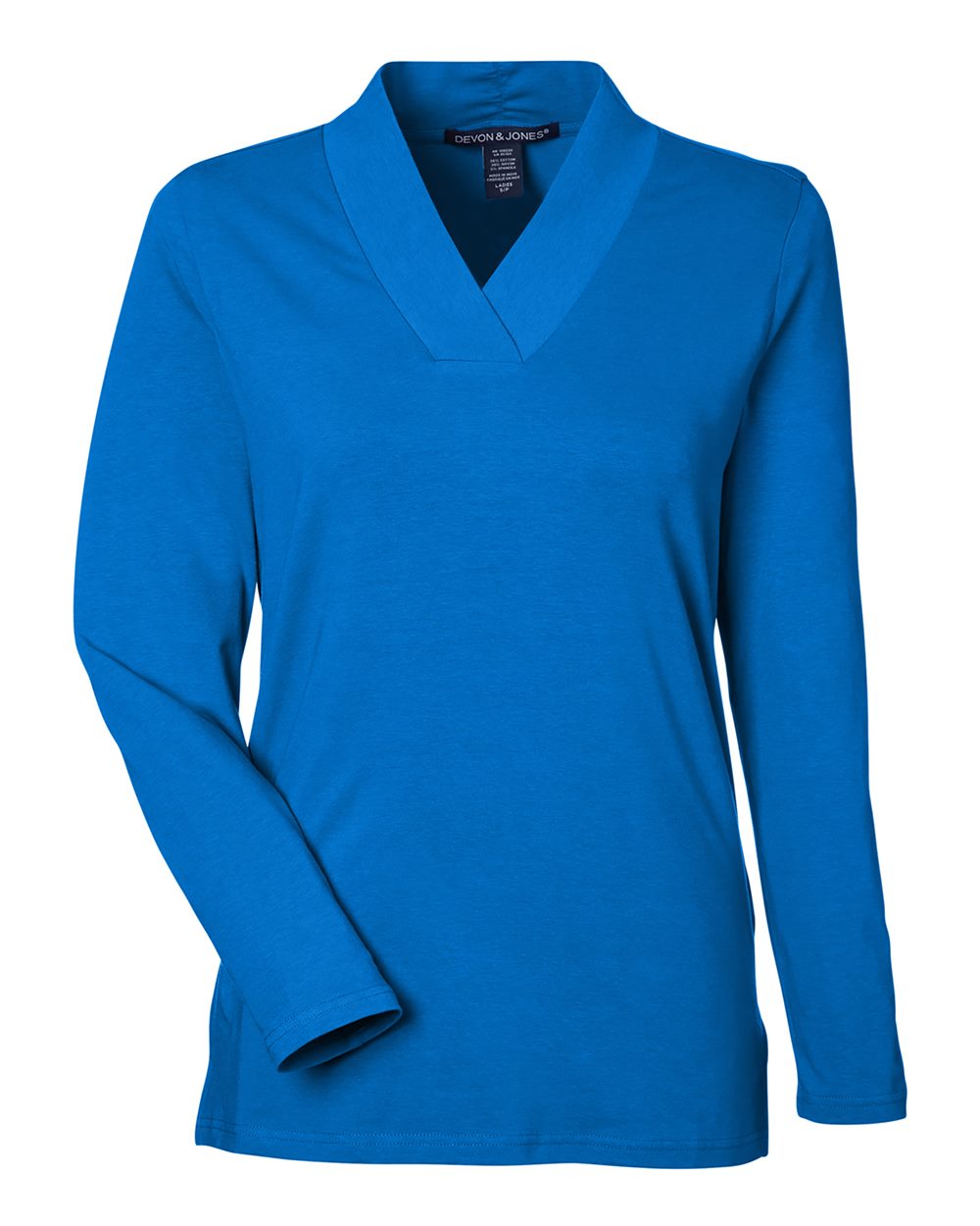 Devon & Jones Women's Raleigh Shawl Collar Knit Top - DP121W French Blue