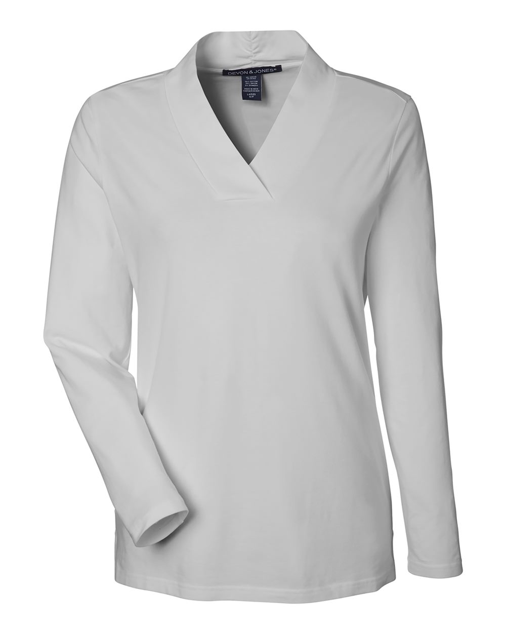 Devon & Jones Women's Raleigh Shawl Collar Knit Top - DP121W Grey
