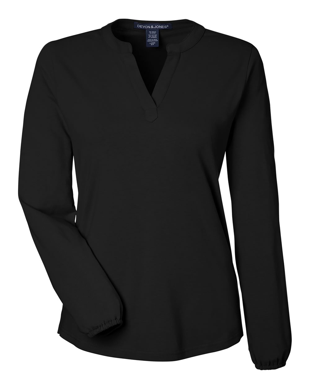 Devon & Jones Women's Raleigh Half-Placket Knit Top - DP122W Black