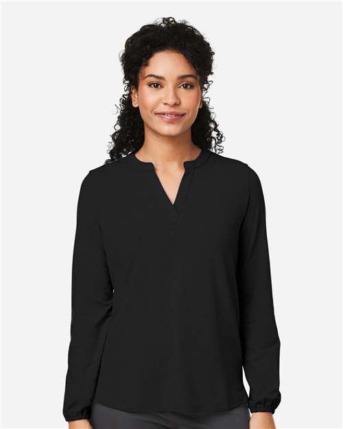 Devon & Jones Women's Raleigh Half-Placket Knit Top - DP122W Black