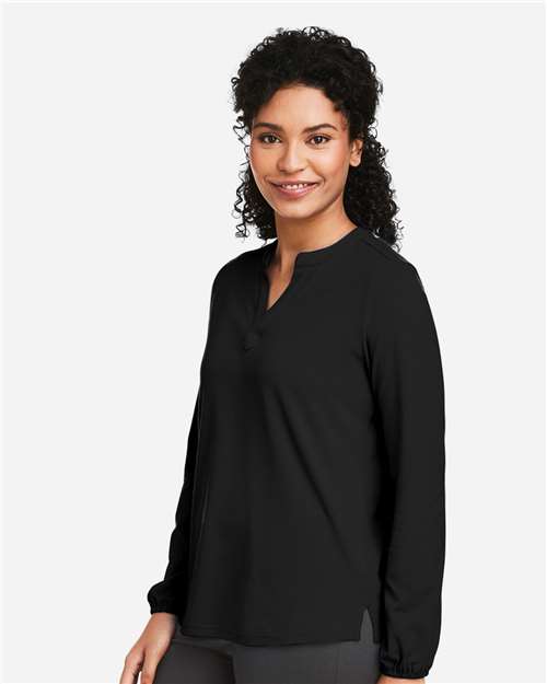 Devon & Jones Women's Raleigh Half-Placket Knit Top - DP122W Black