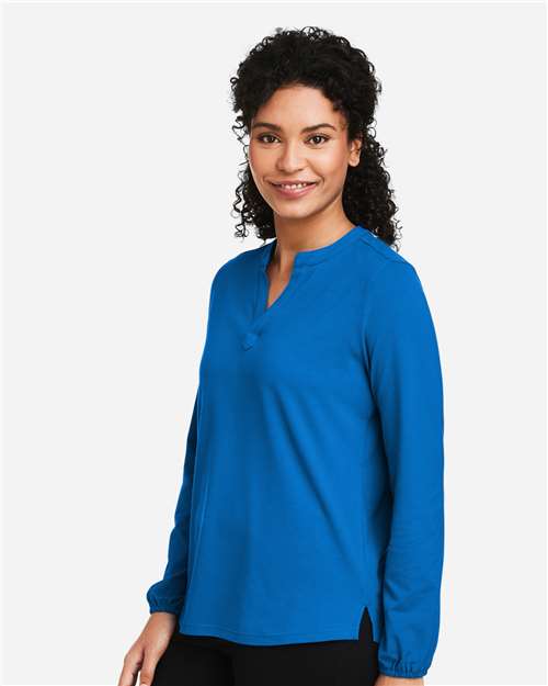 Devon & Jones Women's Raleigh Half-Placket Knit Top - DP122W French Blue
