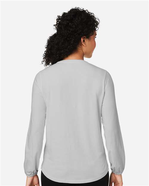 Devon & Jones Women's Raleigh Half-Placket Knit Top - DP122W Grey