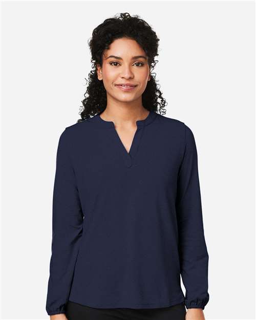 Devon & Jones Women's Raleigh Half-Placket Knit Top - DP122W Navy