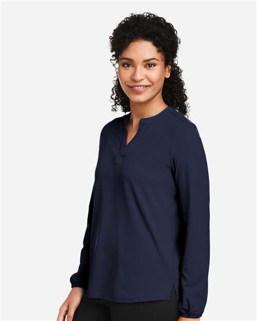Devon & Jones Women's Raleigh Half-Placket Knit Top - DP122W Navy